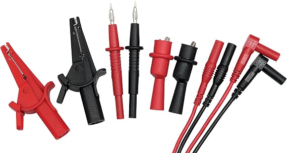 Extech TL808-KIT Professional Test Lead Kit | 8-piece kit, two 42in (1m) extensions, heavy-duty probes, insulated alligator clips, CAT III 1000V/CAT IV 600V