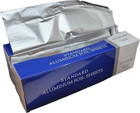Pre-Cut Aluminum Foil Sheets, Foil Pop Up Sheets Aluminum Foil 12" x 10.75" inches come in a pop-up dispenser (1 Box)