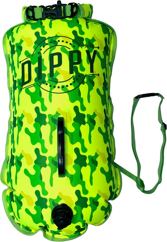 DIPPY Swim Buoy for Open Water Swimmers | 28L Waterproof Dry Bag Tow Float Swim Bubble for Adults | Triathlon Dry Bag | Sea Swimming Float | Drybag Open Water