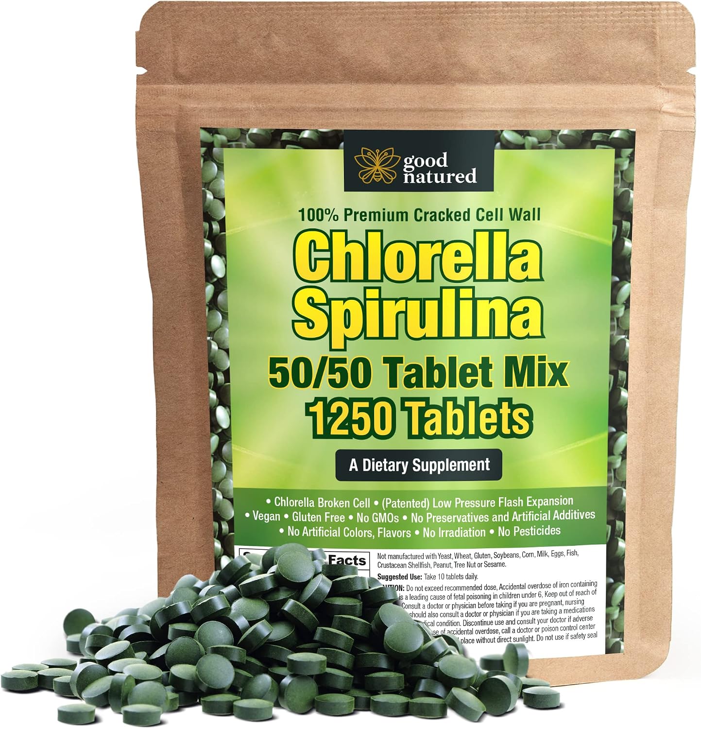 Good Natured Chlorella Spirulina, Non-GMO, Vegan Organic Capsules