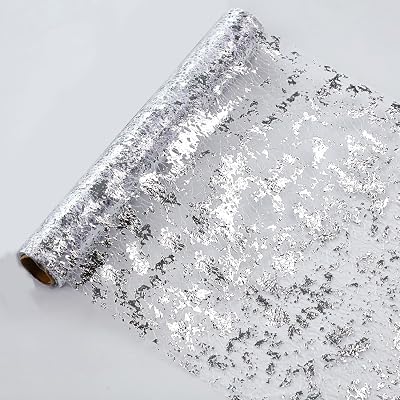 Snowkingdom Silver Table Runner, Sequin Glitter Foil Metallic Runner 11 Inch x 100 Feet, Silver Mesh Table Decorations Centrepiece for Wedding Birthday Party Christmas
