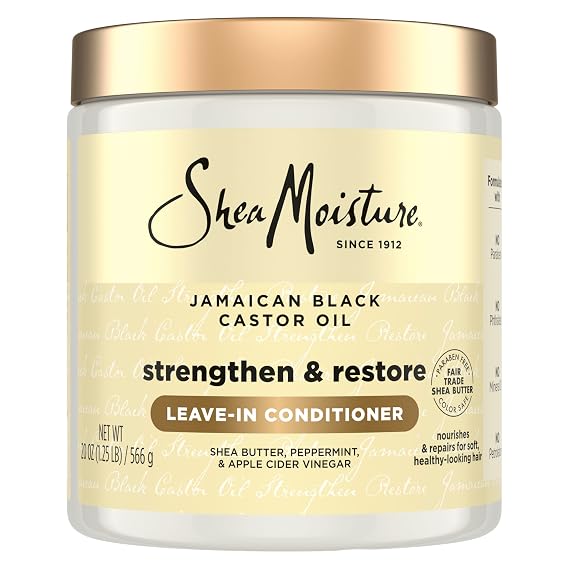 SheaMoisture Leave In Conditioner, Jamaican Black Castor Oil to Soften, Detangle & Reduce Breakage, 20 oz
