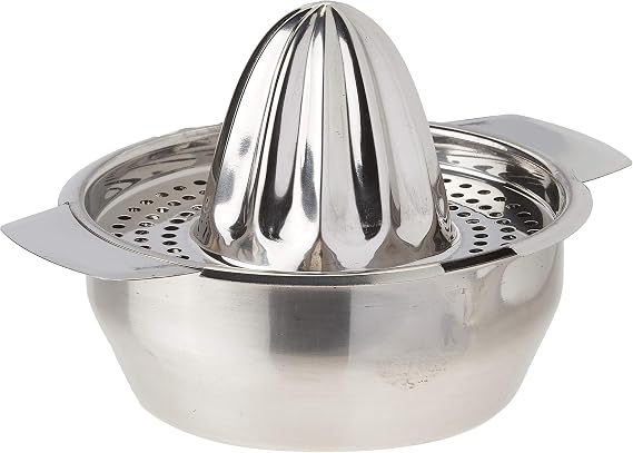 Citrus Juicer & Strainer - Stainless Steel - Make Your Own Orange - Grapefruit - Lemon & Fruit Juices - 13.5oz Capacity