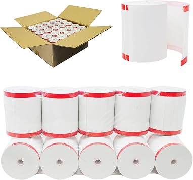 BuyRegisterRolls (100 Rolls - Coreless) 3 1/8 x 230 (48 GSM Paper Thickness) BPA Free Premium A Grade POS Thermal Receipt Printer Paper