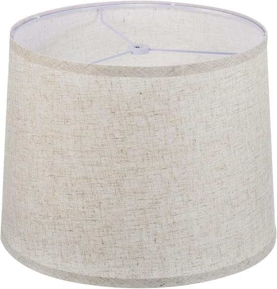 PATIKIL Lamp shades for Table Lamps 11.4" Top x 12.6" Bottom x 9.8" High Drum Lamp shades for Floor Lamps Medium Linen Lampshade Easy Assembly for Lamp Replacement, Beige