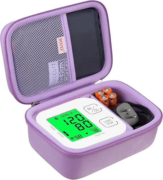 BOVKE Carrying Case for iHealth Track Smart Upper Arm Blood Pressure Monitor, iHealth Bluetooth Blood Pressure Machine Case, Purple