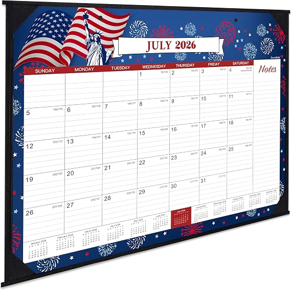 2026-2027 Desk Calendar - Large Desk Calendar 2026-2027, 22" x 17", Jul. 2026 - Dec. 2027, 18 Months Planning, Large Ruled Blocks, Tear Off Design, 4 Corner Protectors & 2 Hanging Hooks