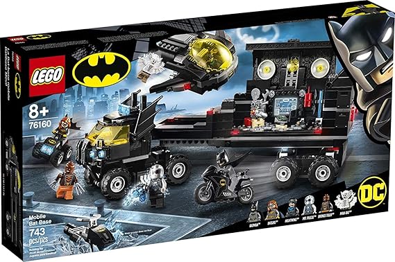 LEGO DC Mobile Bat Base 76160 Batman Building Toy, Gotham City Batcave Playset and Action Minifigures, Great Build Your Own Truck Batman Gift for Kids Aged 6 and up (743 Pieces)