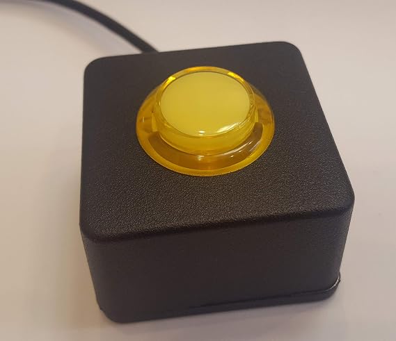 USB HID Programmable Single Button Arcade Switch w/2M Cable (Yellow)