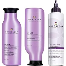Pureology Hydrate Shampoo, Color Fanatic Top Coat and Tone Glaze Purple and Hydrate Conditioner