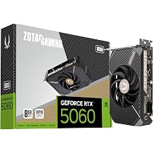 ZOTAC Gaming GeForce RTX 5060 Solo DLSS 4 8GB GDDR7 128-Bit 28Gbps PCIE 5.0 Gaming Graphics Card, SFF Ready Ultra Compact Card, ZT-B50600G-10A