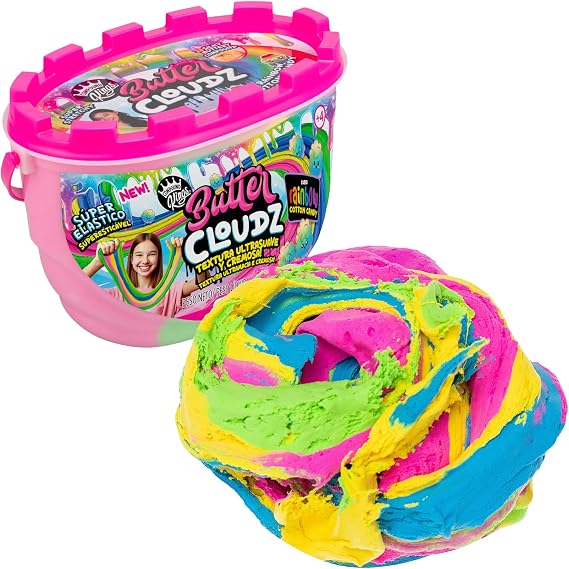 Bizak Butter Cloudz Cube Rainbow Cotton Candy, Extra Soft & Creamy Butter Slime Type, Stretchy Texture with Cotton Candy Scent, Ideal for Relaxing and Playing, Ages 4 (63330517)