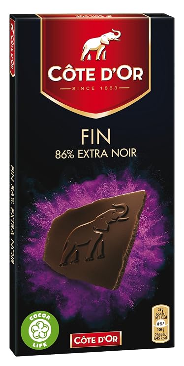 Cote D'Or Chocolate | Cote D'Or Chocolate Bar Extra Intense Dark 86%. | Belgian Chocolate | Cote DOr Chocolate | 3.5 Ounce Total