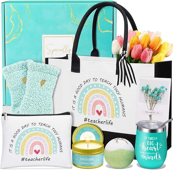 Uwingess Teacher Appreciation Gifts, Personalized Cool Thank You Teacher Appreciation Gifts Basket Ideas for Women- Birthday, Christmas, Valentines Day, Mothers Day