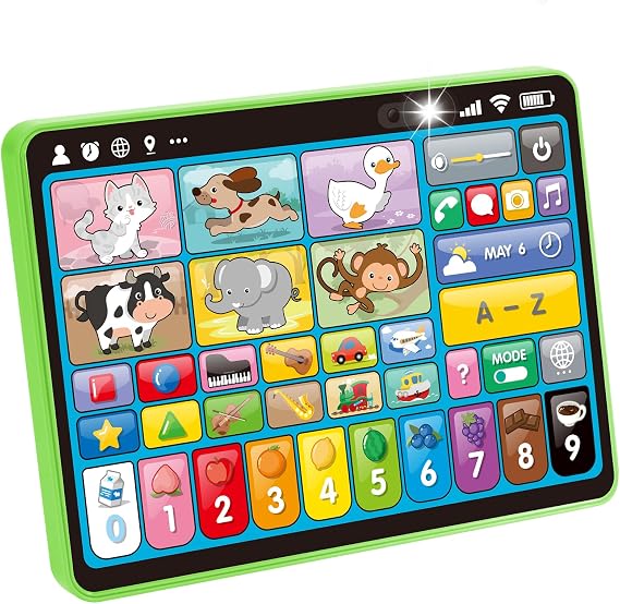 hahaland 5-Language Learning Tablet for Toddlers 1-3 New Version Educational Toy with Sounds & Speech Therapy Early Development Easter Gifts for Boys, Girls, Baby, Toddler, Ages 1 2 3