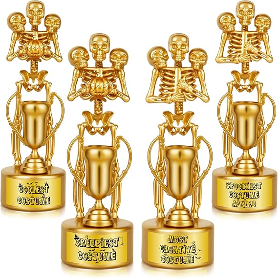 Halloween Trophy Awards Gold Best Costume Skeleton Trophies for Halloween