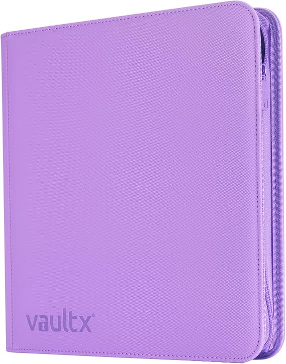 Vault X 12 Pocket Zip Trading Card Binder 480 Cards Exo-Tec (Purple) | Holds 480 standard-size TCG cards in 20 side-loading 12-pocket pages. Padded, water-resistant Exo-Tec cover.