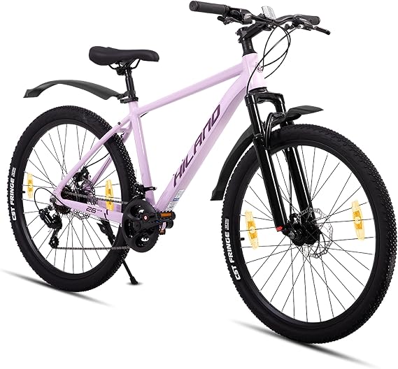 HH HILAND Mountain Bike 26 27 29 inch Shimano 21-Speed Aluminum Frame Disc Brake MTB Bike Lightweight with Front Suspension Hardtail for Men and Women Ideal for City Riding, Commuting, School Use