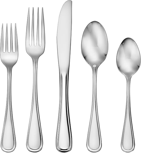 Liberty Tabletop Classic Rim 20 Piece Flatware Set for 4 Stainless Steel 18/10 Silverware Made in USA
