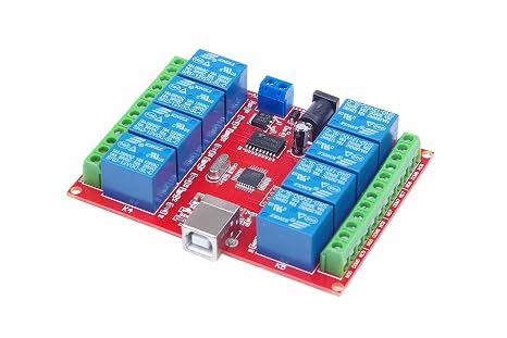 12V 8 Channel USB Relay Module Programmable Computer Control omputer USB Control Switch/Driver/PC Intelligent Controller-Pack of 20Pcs