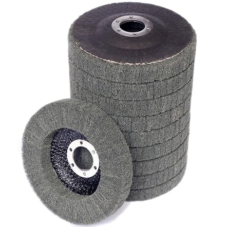 10Pcs 4.5" x 7/8" Nylon Fiber Flap Discs Angle Grinder Polishing Grinding Wheel,Scouring pad Buffing Wheels for Angle Grinder, Polishing Tools (Gray)