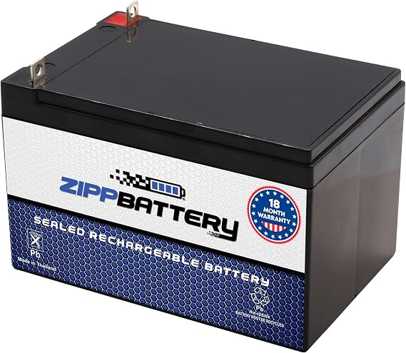 ZIPPBATTERY 12V 12Ah SLA Battery T3 Nut & Bolt Terminal Deep Cycle Design for Alarm Systems, Scooters, UPS, Emergency Lights & Solar Rechargeable
