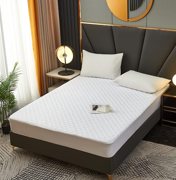 Elif King Size Mattress Protector, Waterproof, Quilted Cover Pad, Cooling, Soft, Comfortable, Deep Pocket, Breathable (King)