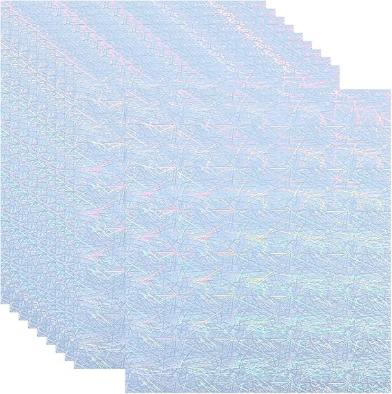 PATIKIL 11.7x8.2" Printable Holographic Sticker Paper, 10Pcs A4 Vinyl Sticker Paper Holographic Glossy Rainbow Waterproof Sticker Paper for Inkjet Laser Printer, Straw Style