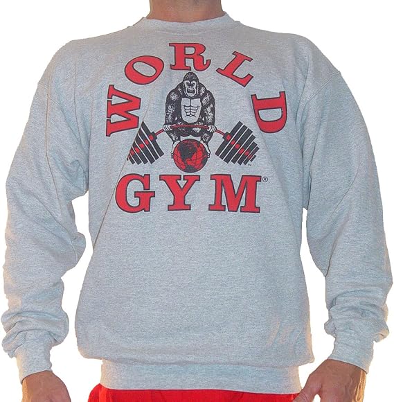 World Gym W801 Sweatshirt - Classic Logo (XXL, Grey)