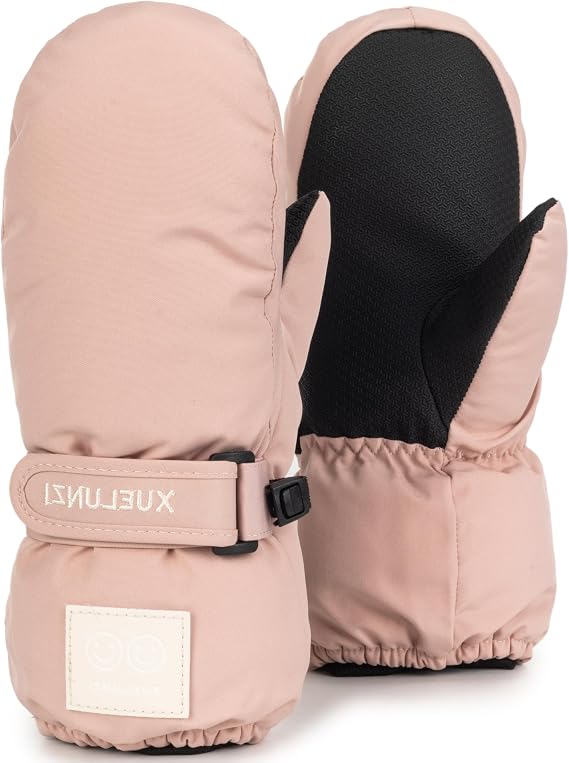 INOGIH Kids Winter Ski-Snow-Gloves - Cold Weather Waterproof Insulated Snowboard-Mittens for 6-12T Gilrs Boys