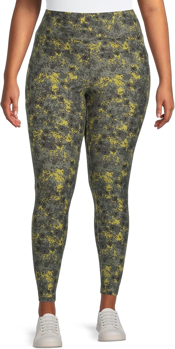 Terra & Sky Women's Camo Print Soft, Stretch High Rise Fitted