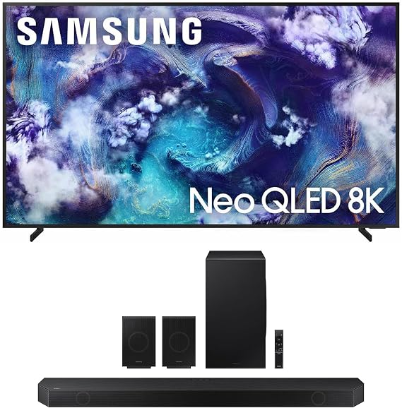 Samsung QN65QN900FFXZA 65 Inch Neo Quantum HDR 8K Pro QLED Smart TV with a HW-Q990D 11.1.4ch Soundbar 2025