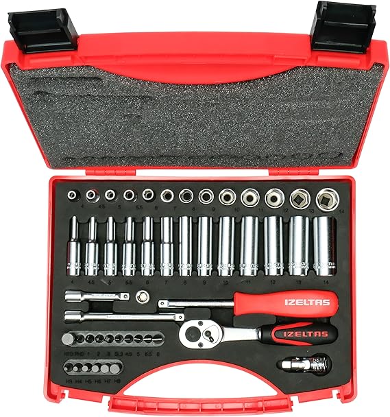 İZELTAŞ 1/4" Alti Köşe Lokma Anahtar Ve Bits Set 48 Parça