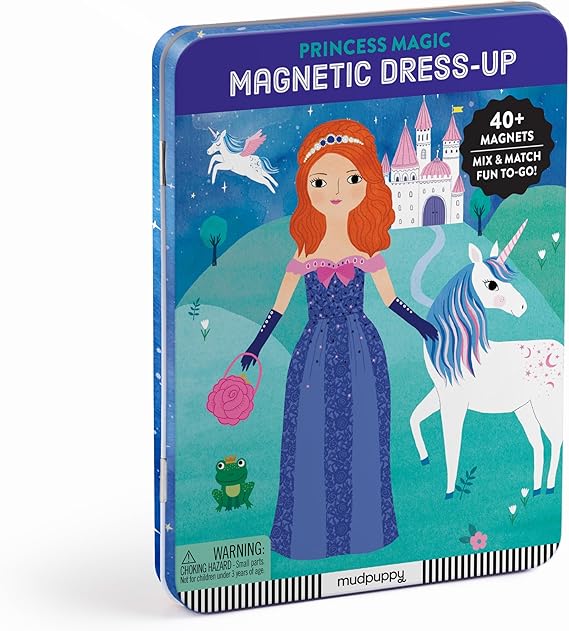 Mudpuppy - Princess Magic Magnetic Tin Play Set for Kids