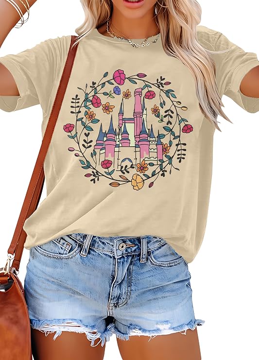SFHFY Magical Shirt for Women: Magic Kingdom T Shirt Casual Castle T-Shirt
