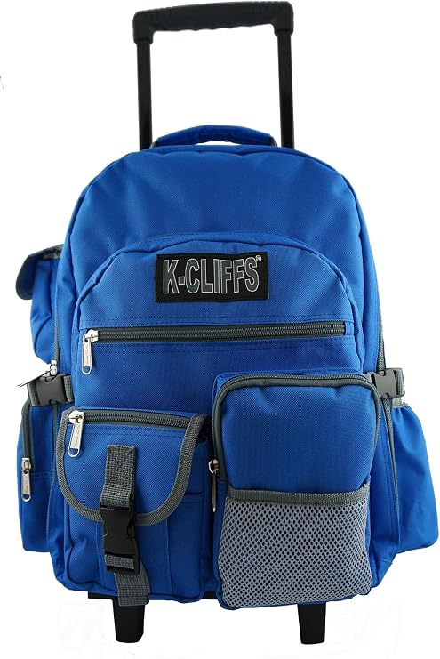 Rolling Backpack School Backpack with Wheels Quality Roller Book Bag Day Pack with Multiple Pockets