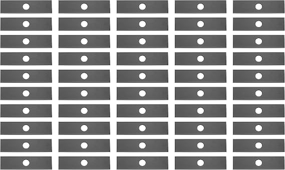 Mr Mower Parts 50-Pack 613223 Edger Blade Set Compatible with Ryobi Echo Stihl Maruyama Green Machine Edger 720-237-001 4133-713-4101 216062 237001, 1" Center Hole, 8"x2"