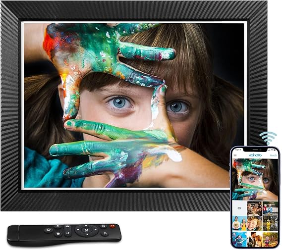 WiFi Digital-Picture-Frame Large Electronic Photo-Frame - 17" Full HD IPS 32GB Memory Touch Screen, Auto-Rotate, Motion Sensor, Load Photo Video from Phone with App Email, Free Cloud, Gift for Mom Dad