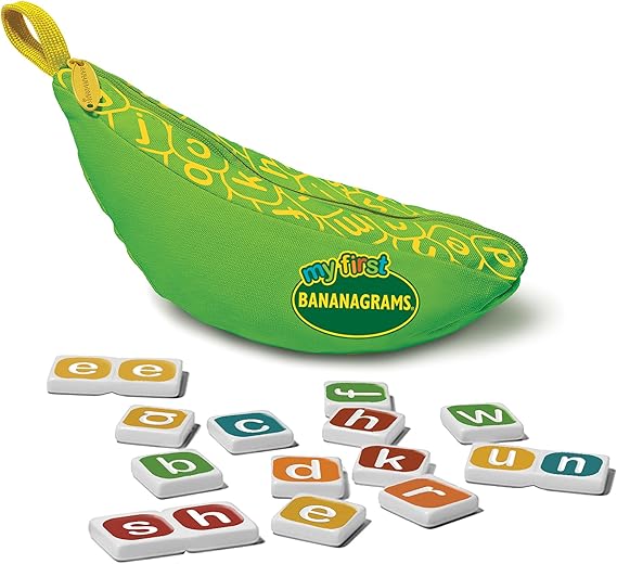 BANANAGRAMS, My First, Word Game, Ages 4+, 2-8 Players, 15 Minutes Playing Time, Multicolor