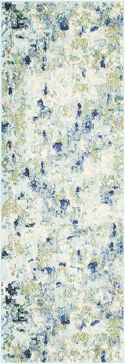 Unique Loom Chromatic Collection Area Rug - Champagne (2' 2" x 6' Runner, Light Blue/ Blue)