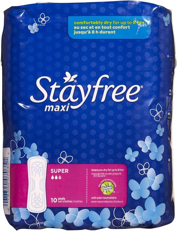 Stayfree Maxi Pads, Super - 10 ct