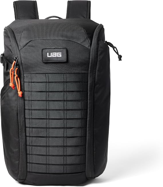 URBAR ARMOR GEAR UAG 20-Liter Laptop Backpack - Lightweight Travel Carry-on Luggage Daypack Fits up to 16" Laptop, Civilian Black/Orange