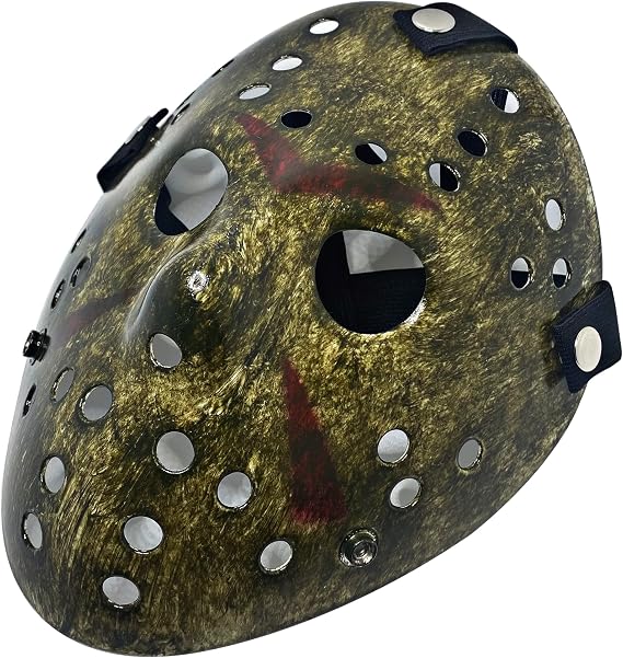 Horror Hockey Mask Halloween Cosplay Mask Masquerade Christmas Costume Mask with Adjustable Straps