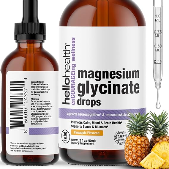 Magnesium Glycinate Liquid Drops Supplement for Women,