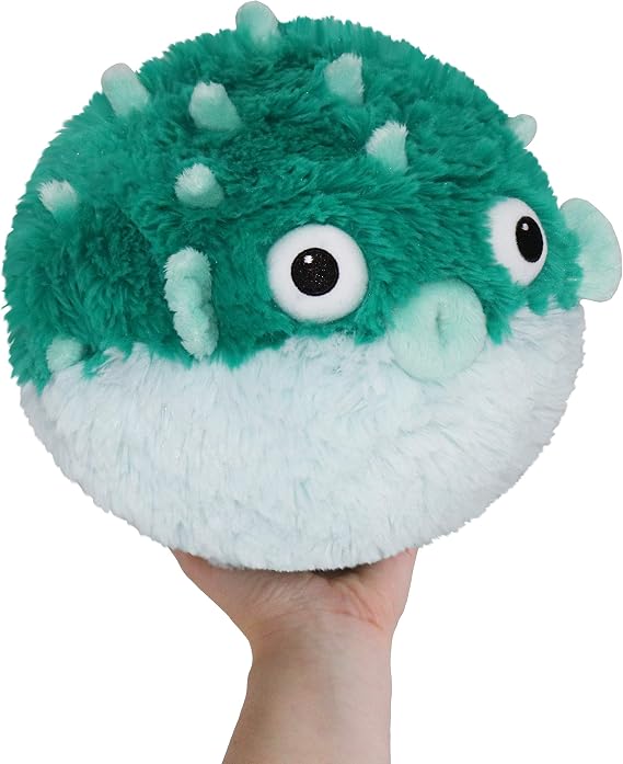 Squishable - Mini Teal Pufferfish - Aquatic Collection - 7 in - Soft Toy Collectible Stuffed Animal