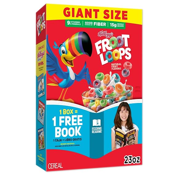 Kellogg's Froot Loops Original Giant Size Breakfast Cereal 23 oz