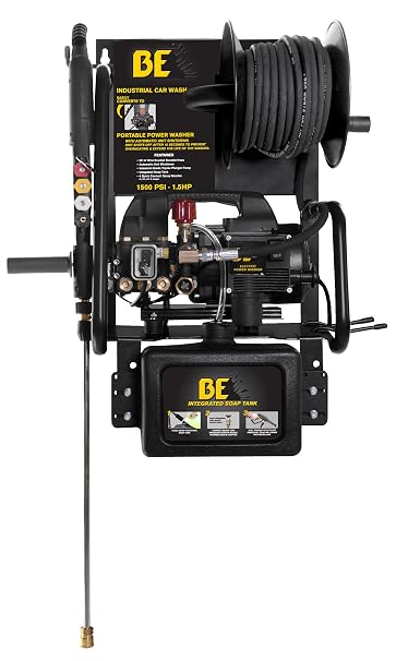 BE Pressure P1515EPNW Electric Pressure Washer, 1500PSI, 1.6 GPM, 1.5 HP, 2 in 1