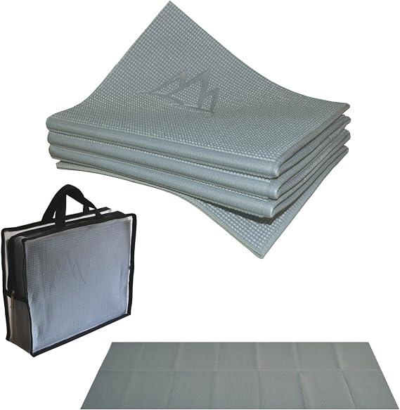 Khataland YoFoMat - Best Travel Yoga Mat, Foldable, with Travel Bag, Extra Long 72-Inch, Free From Phthalates & Latex