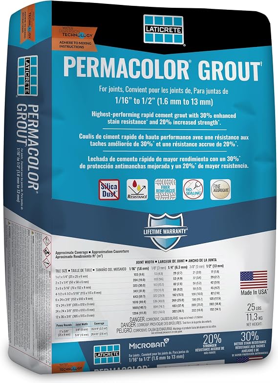 LATICRETE PERMACOLOR Grout Dusty Grey 25LB