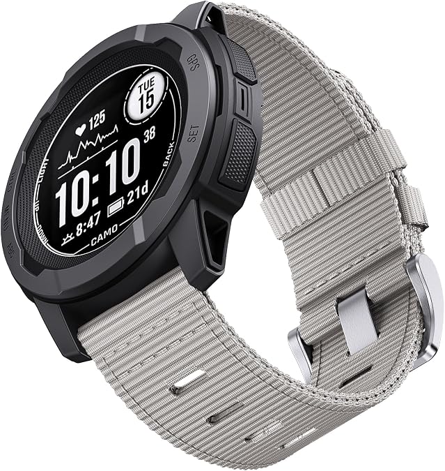 For Garmin Instinct/Instinct 2/3/E Strap Robust Nylon Instinct 40 mm/45 mm/50 mm Replacement Strap Compatible with Garmin Instinct2 Tactical/Tide/Esports/Solar Verstellbares Armband für Garmin Instinct 3 45mm Abriebfestes Armband für Tactical/Tide/Esports/Solar für Outdoor&Alltag